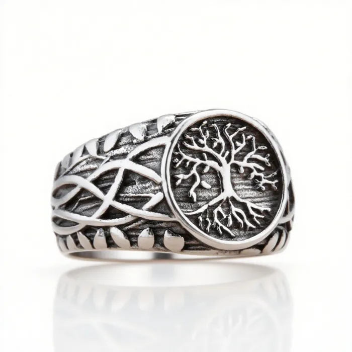 Wholesale Viking Tree of Life Ring – Vintage Stainless Steel Nordic Men’s Band Factory Price