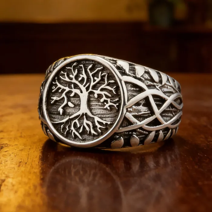 Wholesale Viking Tree of Life Ring – Vintage Stainless Steel Nordic Men’s Band Factory Price