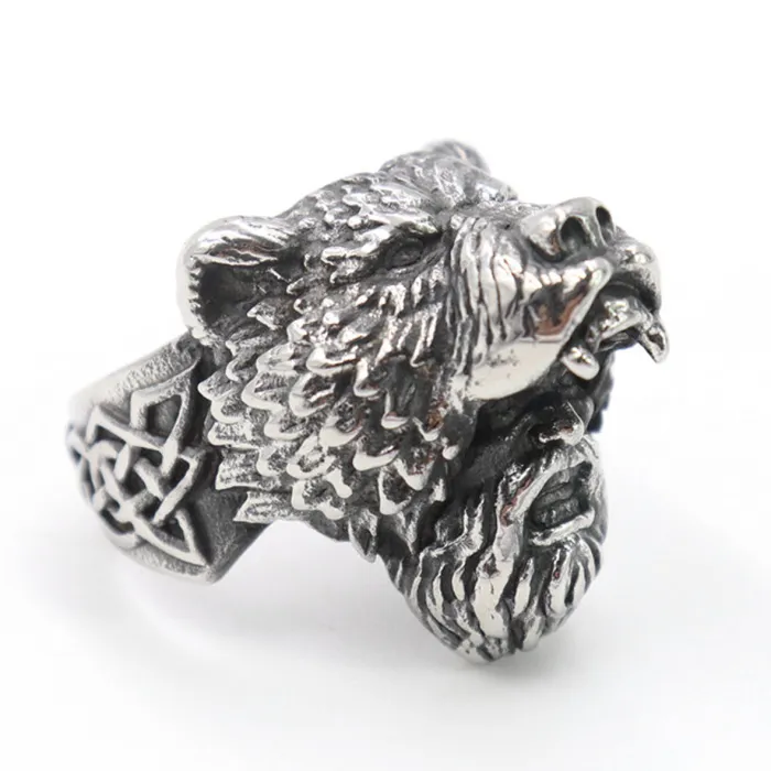 Wholesale Viking Berserker Bear Ring – Stainless Steel Nordic Men’s Band Factory Price