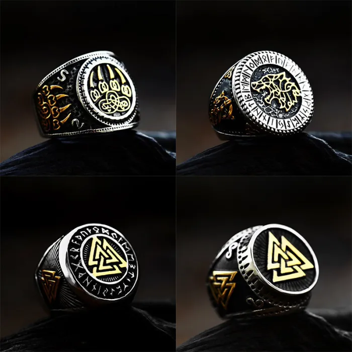 Wholesale Nordic Animal Rune Ring – Stainless Steel Viking Jewelry Supplier & Factory Price
