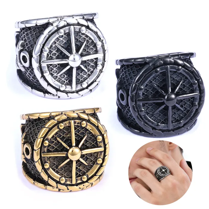 Wholesale Vintage Anchor Compass Ring – Stainless Steel Nautical Men’s Band Factory Price