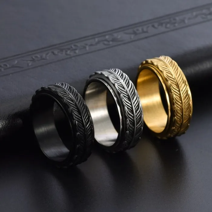 Wholesale Vintage Fish Tail Spinner Ring – Stainless Steel Rotating Band Factory Price