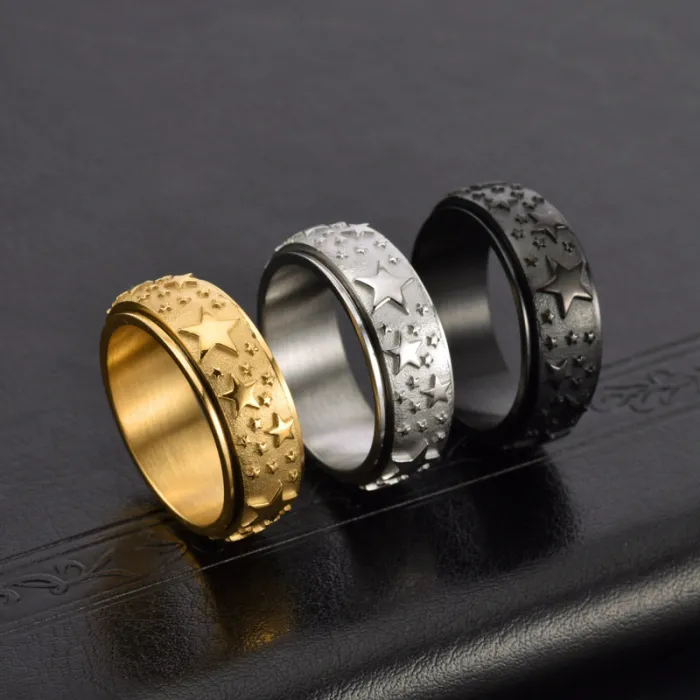 Wholesale Pentagram Spinner Ring – Stainless Steel Rotating Band Factory Price