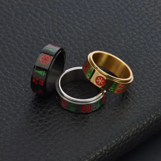 Wholesale Christmas Tree Reindeer Spinner Ring – Stainless Steel Rotating Band Factory Price - Ulikings