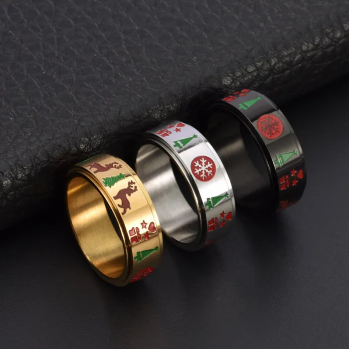 Wholesale Christmas Tree Reindeer Spinner Ring – Stainless Steel Rotating Band Factory Price