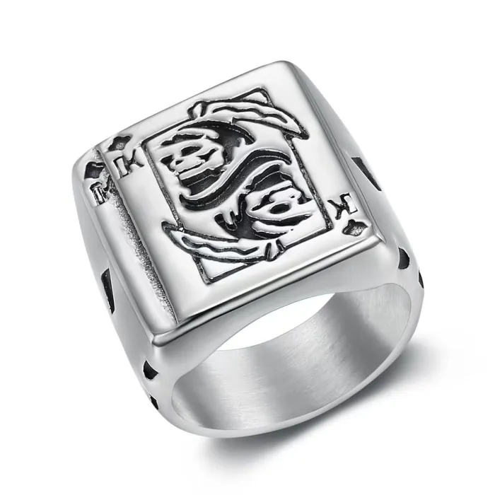 Wholesale Gothic Death Poker Ring – Stainless Steel Skull Men’s Band Factory Price