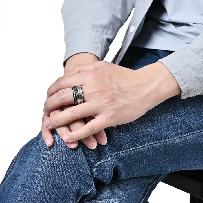 Wholesale Viking Celtic Knot Rune Spinner Ring – Stainless Steel Rotating Band Factory Price