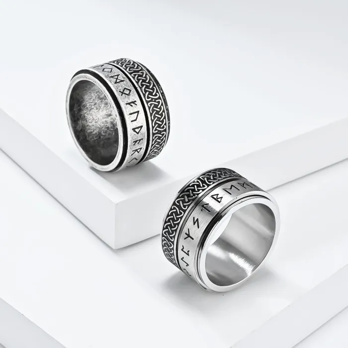 Wholesale Viking Celtic Knot Rune Spinner Ring – Stainless Steel Rotating Band Factory Price