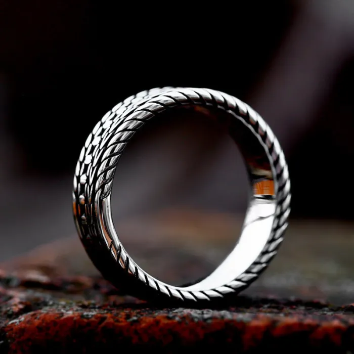 Wholesale Vintage Wheat Pattern Ring – Stainless Steel Unisex Band Factory Price